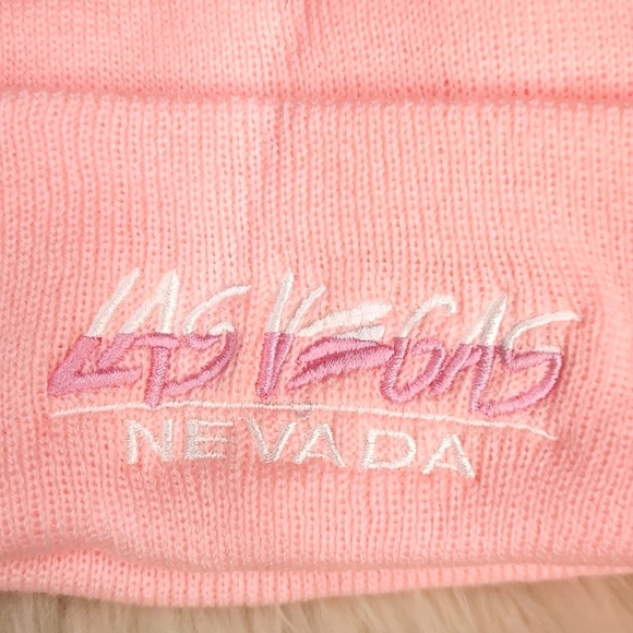 Vintage 90's Pink Las Vegas Knit Beanie - Picture 2 of 3
